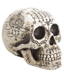 Hand-Painted Resin Voodoo Skull
